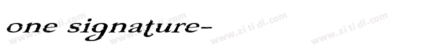one signature字体转换